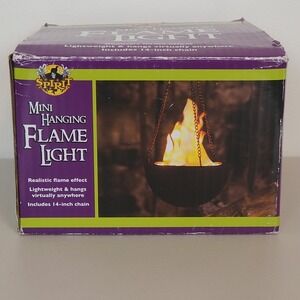 Spirit Halloween Mini Hanging Flame Light Black Cauldron Realistic Flames -WORKS